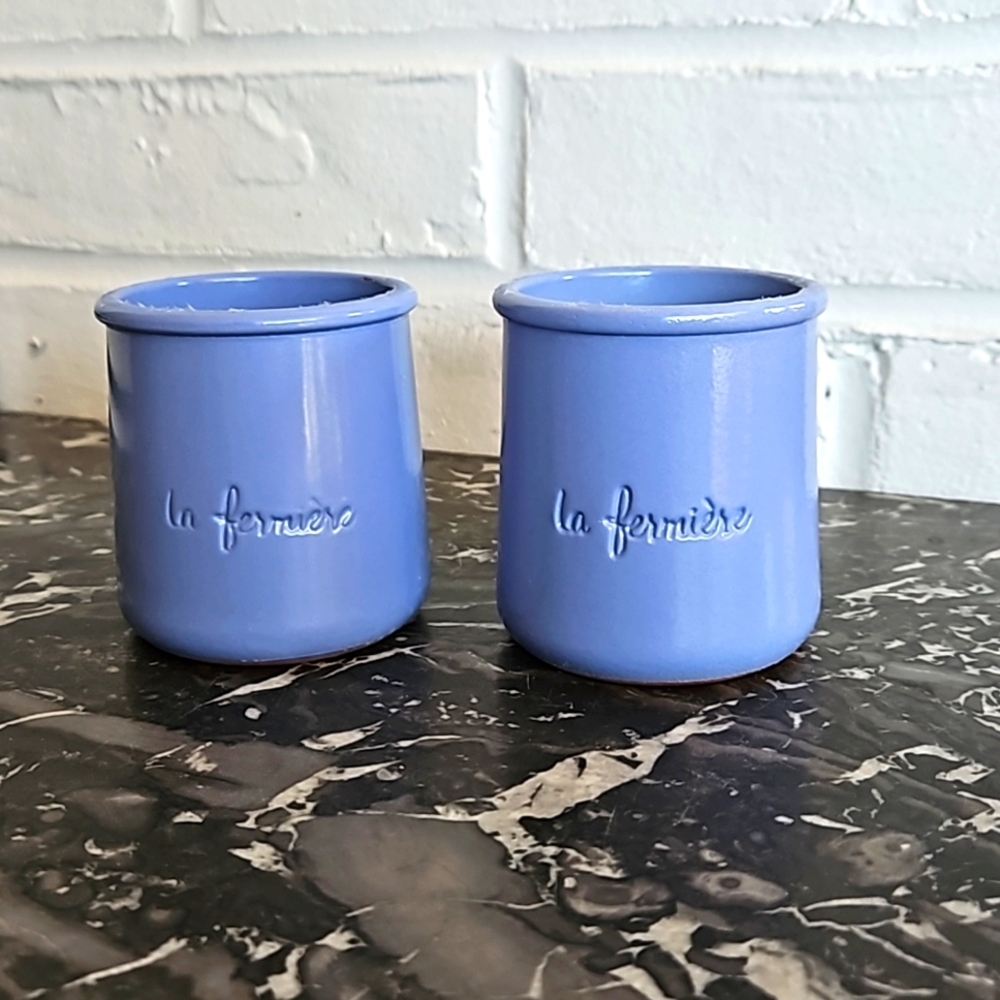 Set of La fermiere yogurt pots